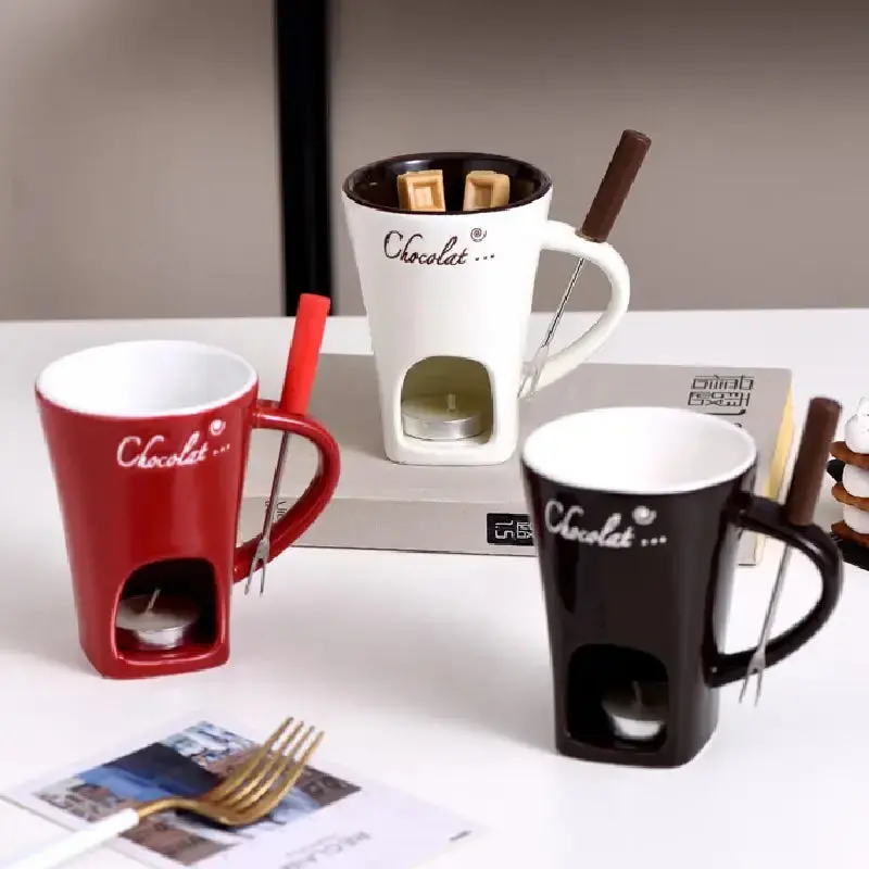 European Ceramic Chocolate Melting Mug – Heat-Retentive Double-Walled Cup For Gourmet Use 1