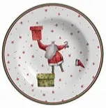Father Christmas Ceramic Dinner Plate Set – 6-Piece Holiday Collection By Alleanza 1