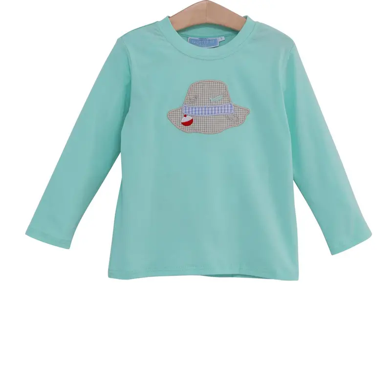 Fishing Hat Applique Casual Shirt 1
