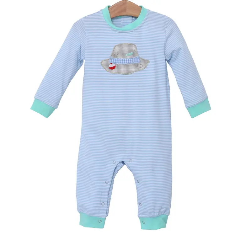 Fishing Hat Applique Romper For Infants 1