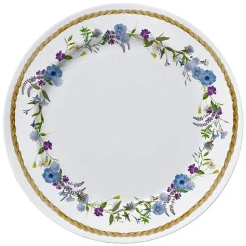 Floral Chic Dessert Plate Set – 12-Piece Fine Bone China Serving Collection 1