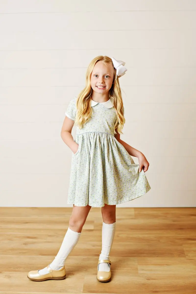 Floral Proper Dress For Preschool Girls 1