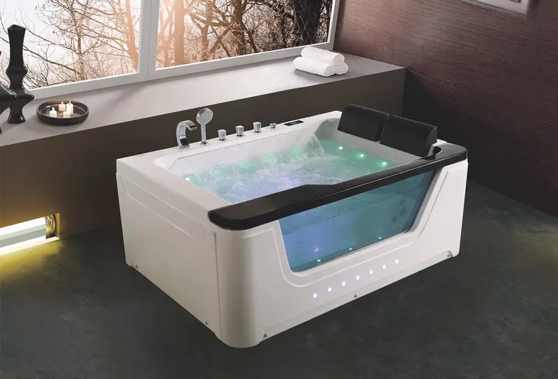 Freestanding Dual-Seat Jacuzzi Tub – Premium Hydro Massage Bath With Led Lighting 1