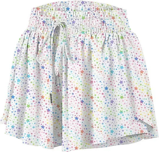 Galaxy Stars Shimmer Butterfly Shorts For Girls 1