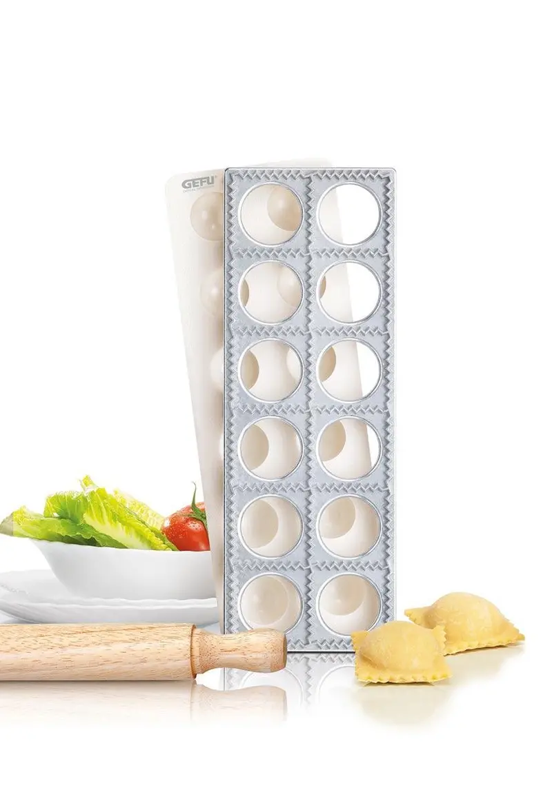 Gefu Tasca Round Ravioli Maker – 12-Cavity Mold 1
