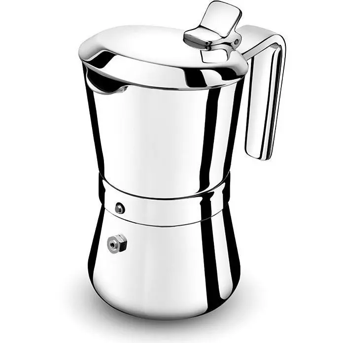 Giannina 3-Cup Stovetop Espresso Maker – Stainless Steel, Italian-Made Restyle (Model 3003010) 1