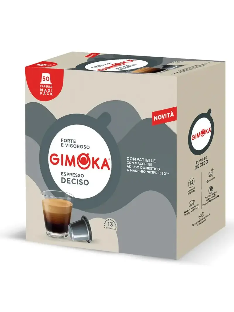 Gimoka Nespresso Espresso Deciso Aluminum Capsules – Pack Of 50 1