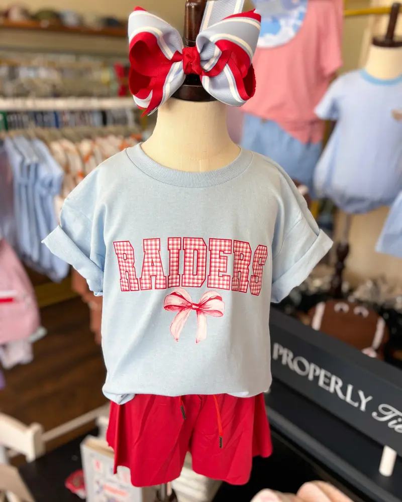 Gingham-Print Raider Game Day T-Shirt For Kids 1