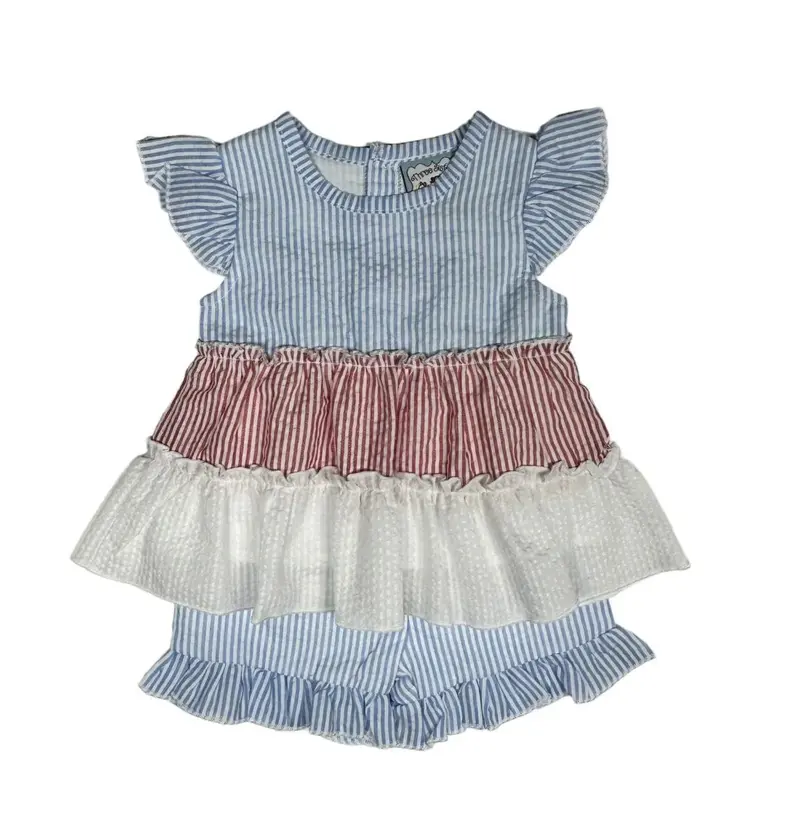 Girls' Colorblocked Short Set 1