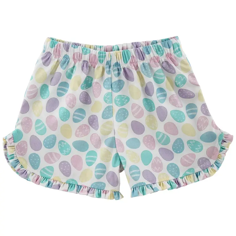 Girls Easter Egg Hunt Shorts – Ruffled Hem Detail 1