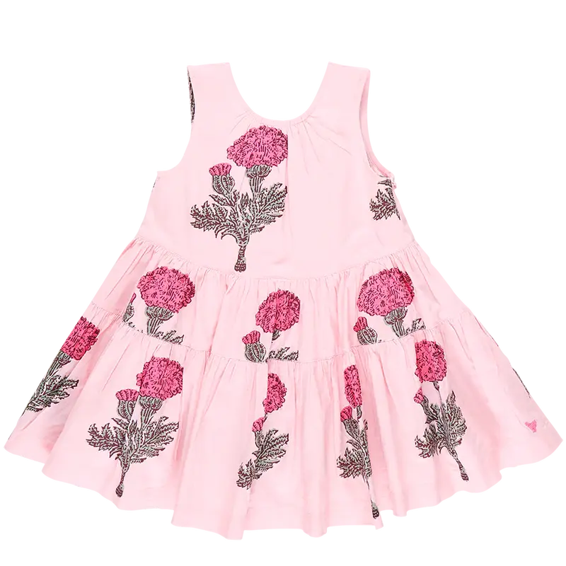 Girls' Eloise Dress In Blush Marigold – Flowy Everyday Style 1