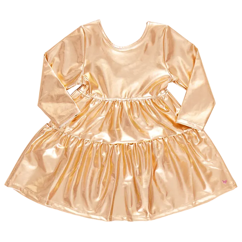 Girls’ Gold Lame Polly Dress 1