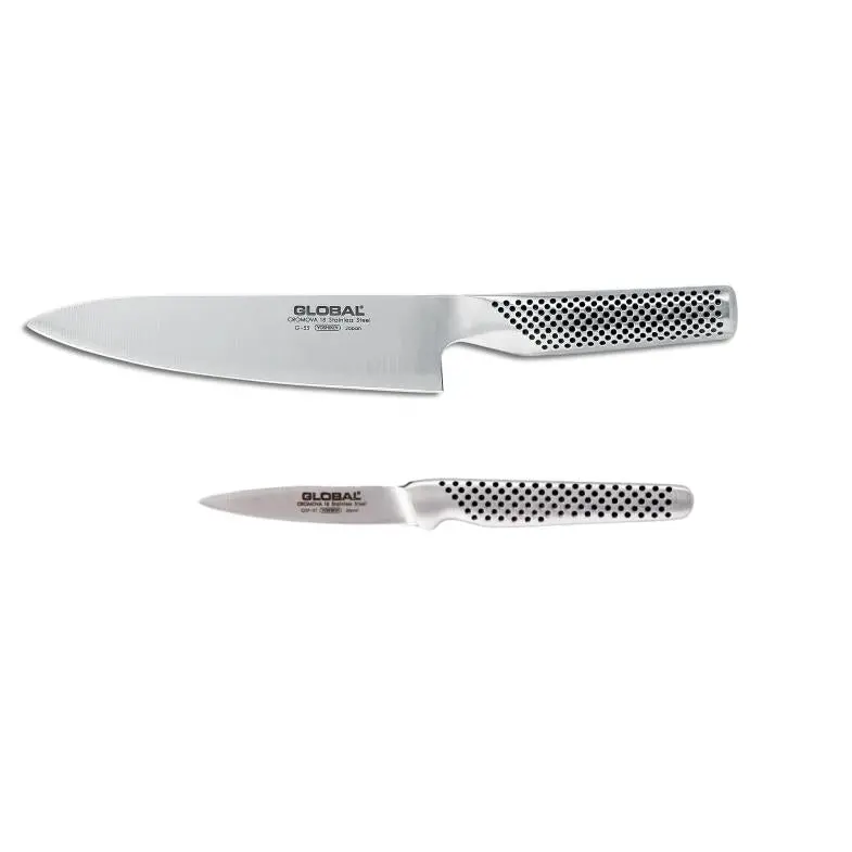 Global Cromova 18 Two-Piece Knife Set – Japanese Stainless Steel: Chef’S Knife & Peeler 1