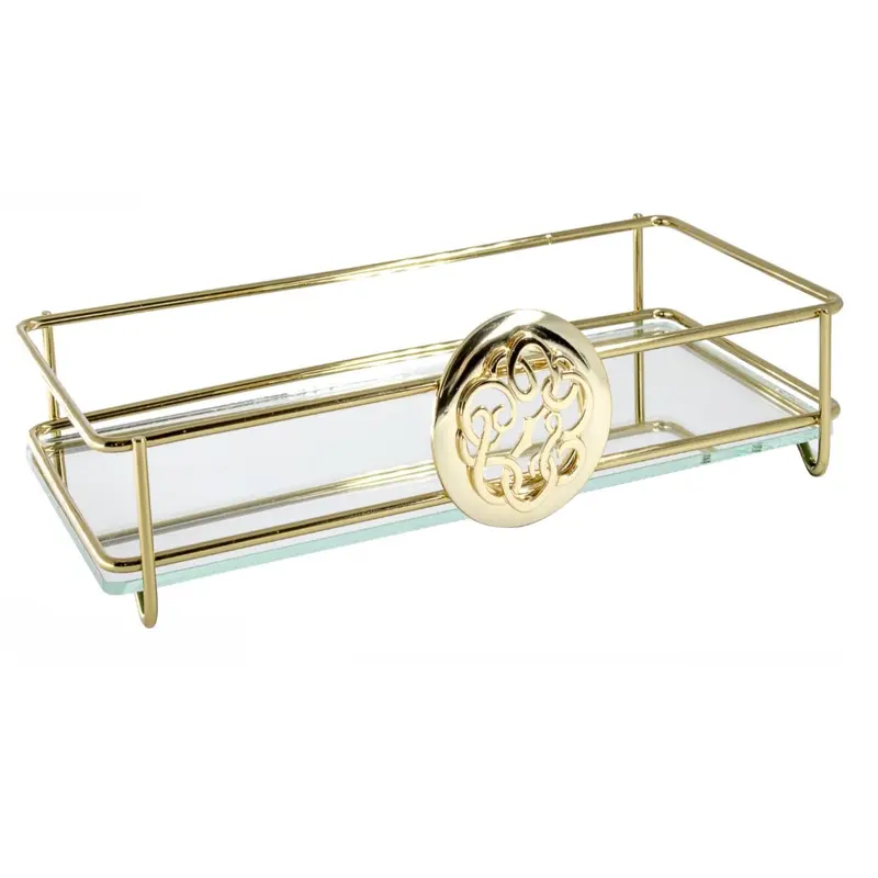 Gold-Finished Fence Diva Serving Tray – Stylish 15 × 25 Cm Size 1