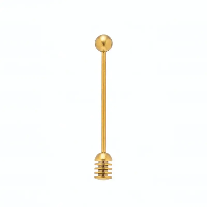 Gold-Plated Stainless Steel Honey Dipper – Ergonomic Drizzle Tool For Viscous Condiments 1
