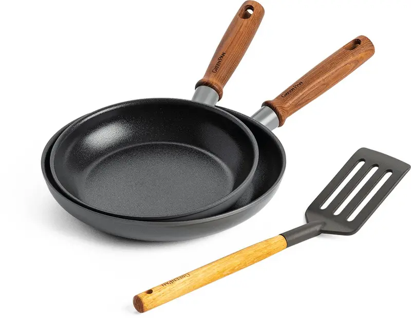 Greenpan Mayflower Pro 3-Piece Ceramic Cookware Set – 20 Cm + 28 Cm Pans & Silicone Spatula 1