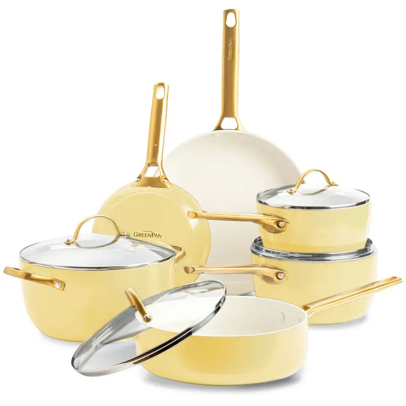 Greenpan Padova Sunshine Yellow 10-Piece Ceramic Cookware Set 1