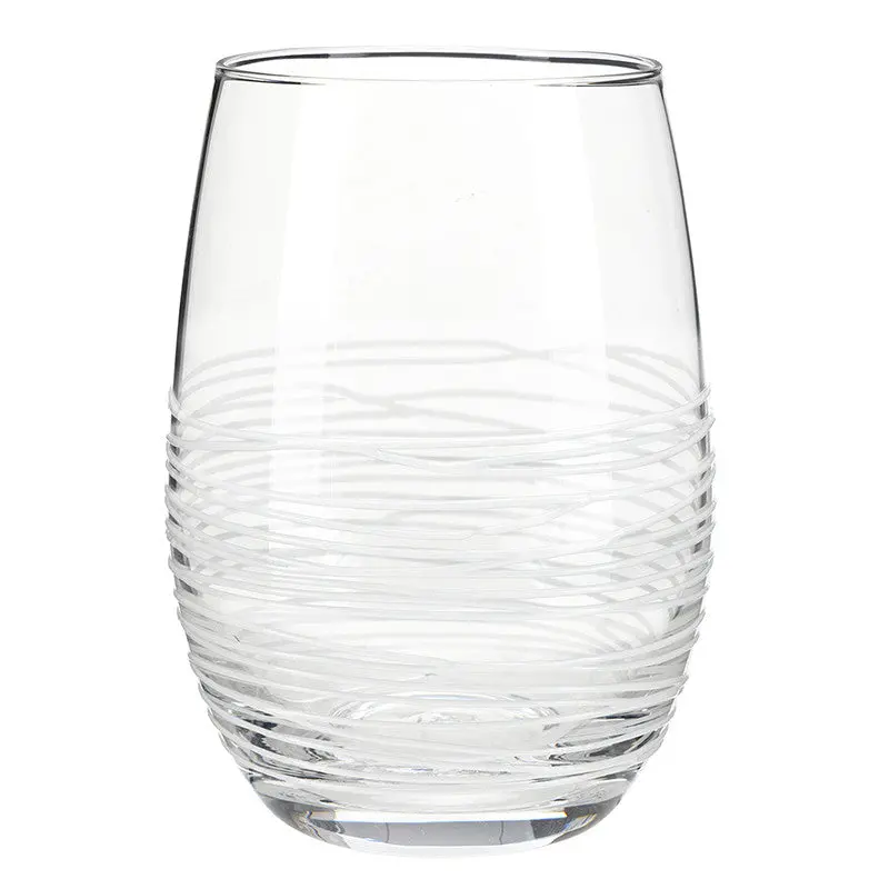 Hand-Spun White Glass Tumblers – Set Of 4 1