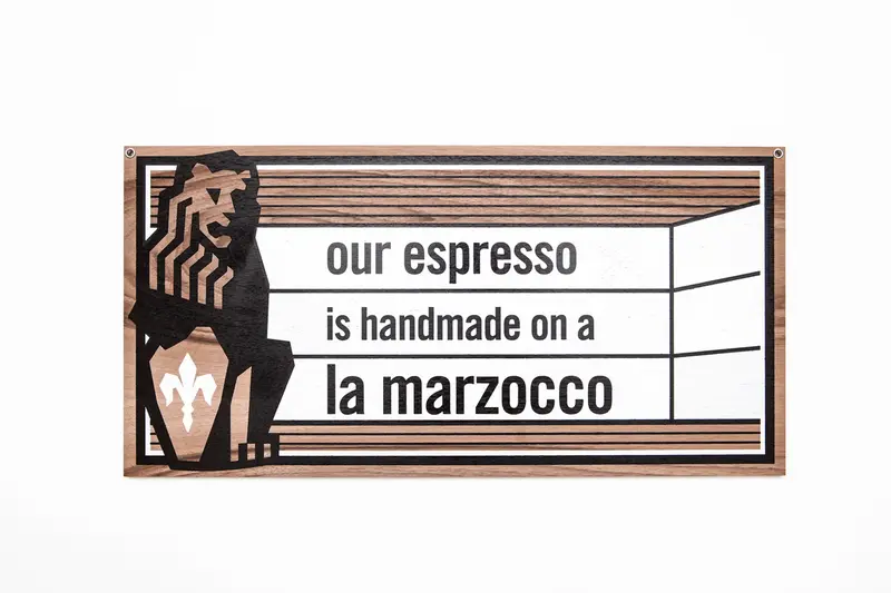 Handmade Wooden La Marzocco Name Tag 1