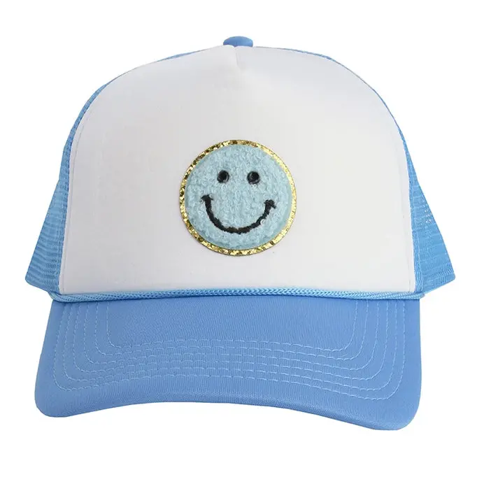 Happy Face Patch Trucker Hat For Kids 1