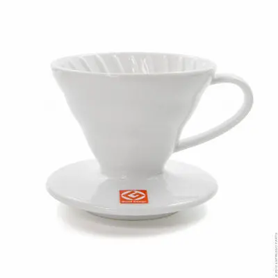 Hario V60 Ceramic Dripper – White Porcelain Pour-Over Cone 1