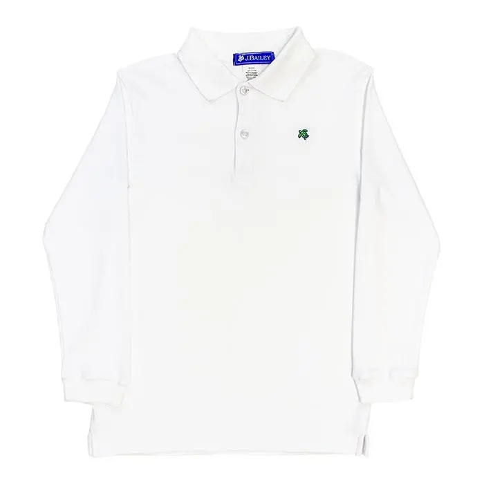 Harry Long-Sleeve Polo In Crisp White 1