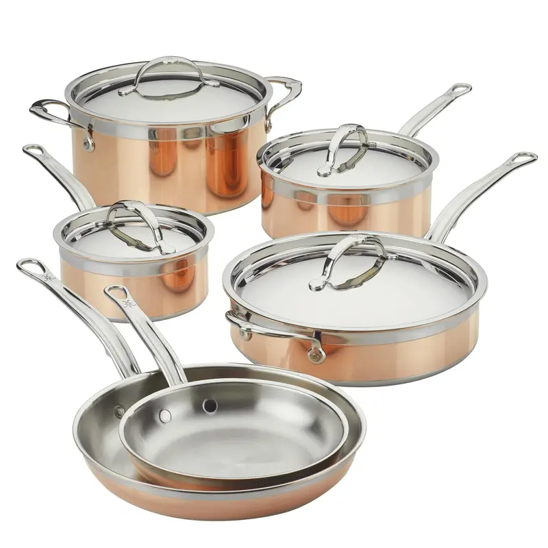 Hestan Copperbond 10-Piece Induction-Ready Copper Cookware Set – Handcrafted In Italy (Model 31592) 1