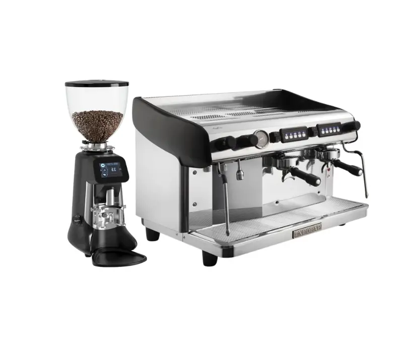 Hire: Full-Size 2-Group Commercial Coffee Machine & Grinder 1