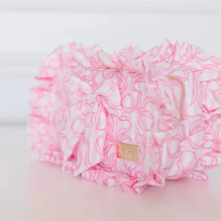 Hollis Quilted Coquette Large Transparent Pouch 1