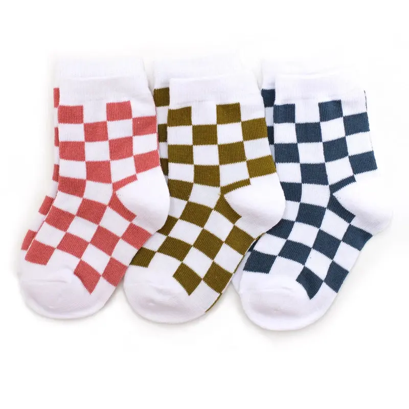 Hopscotch Pattern Midi Socks – 3-Pack For Kids 1