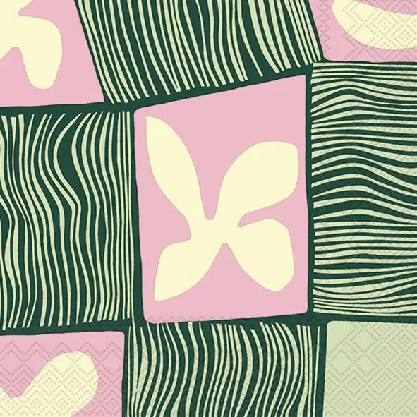 Ihr Korkeuksissa Rose & Green Luncheon Napkins – 33 × 33 Cm, Pack Of 20 1