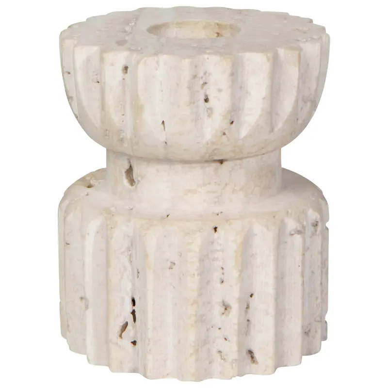 Iona Natural Travertine Candle Holder 1