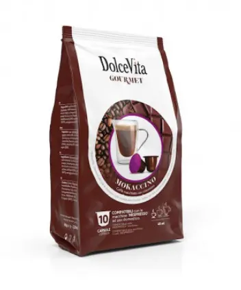 Italfoods Mokaccino Soluble Powder Compatible With Nespresso Machines – 10-Pod Pack 1