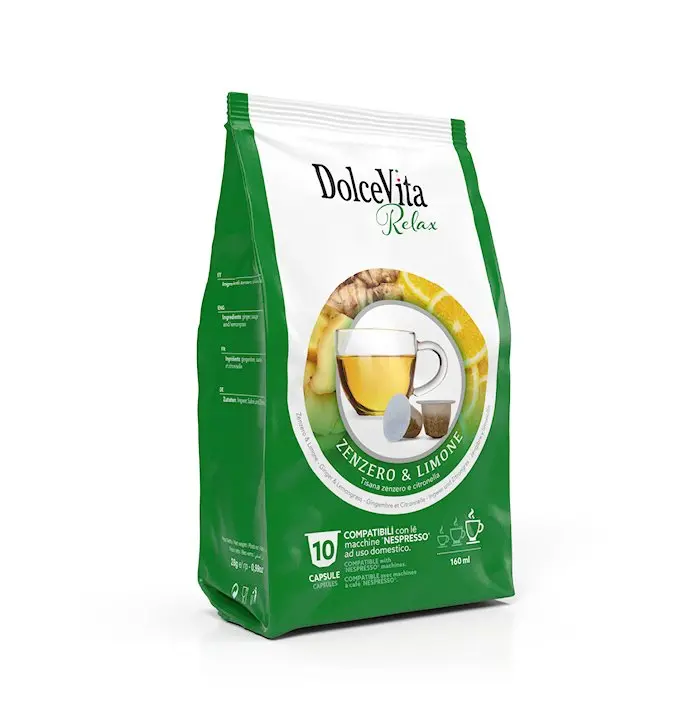 Italfoods Nespresso Ginger & Lemon Herbal Tea Pods – 10-Count 1