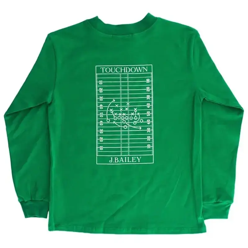 J. Bailey Football Logo Long-Sleeve Tee – Kelly Green 1