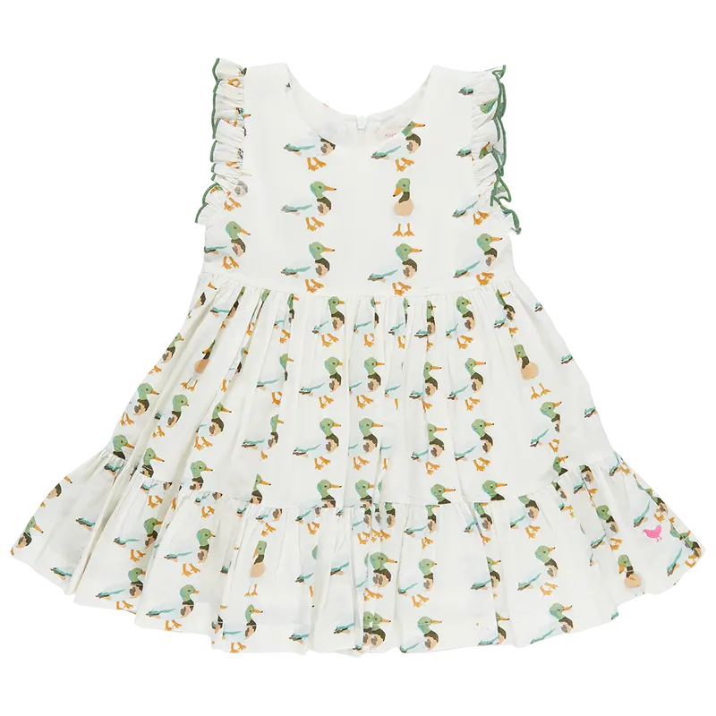 Kelsey Dress For Girls – Mallard Friends Illustration 1