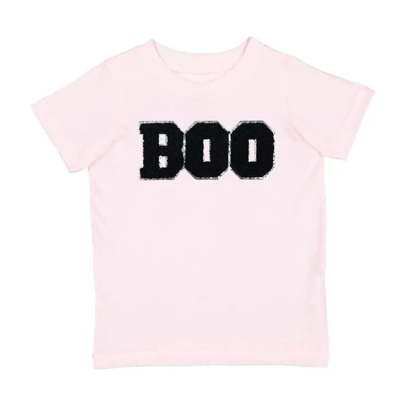 Kids Boo Patch Halloween T-Shirt – Playful Short Sleeve Costume Top 1