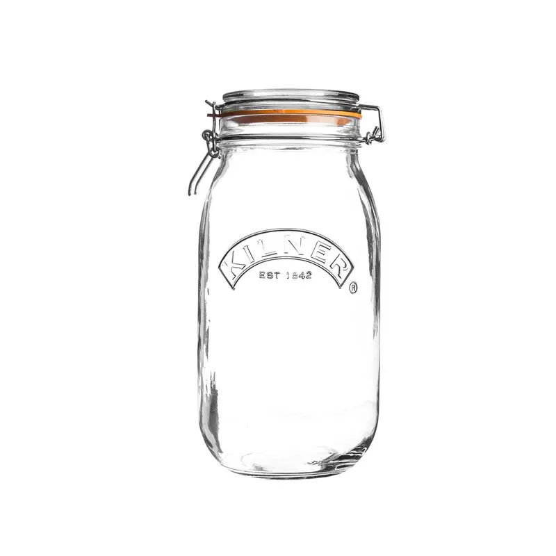 Kilner Round Glass Preserving Jar With Clip-Down Lid – 2-Liter Capacity 1