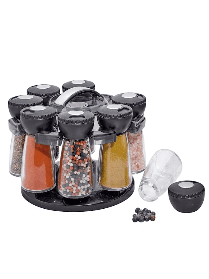 Küchenprofi 8-Jar Spice Rack – Black Finish 1