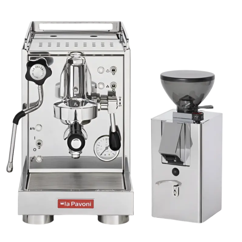 La Pavoni Cellini Mini Espresso Machine & Kube Grinder Bundle 1