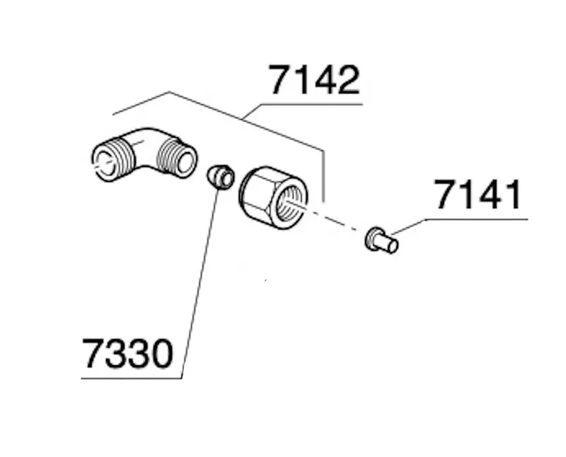La Spaziale 1/4" To 3/8" Compression Elbow Fitting (Model 7142) 1