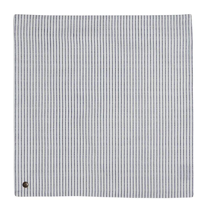 Laura Ashley Candy Stripe Blue Linen Napkin Set – 4 Square 45X45 Cm Napkins 1