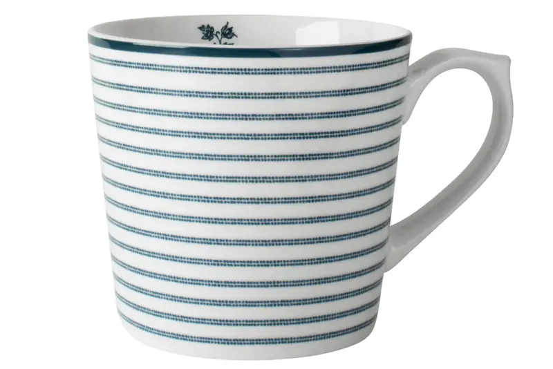 Laura Ashley Candy Stripe Blue Porcelain Mug Set – 4 Xl 540 Ml Mugs 1