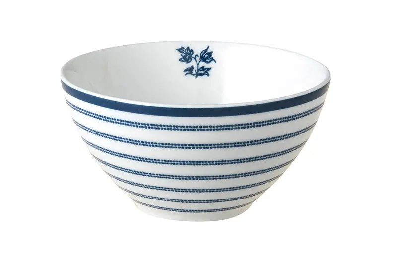 Laura Ashley Candy Stripe Blue Porcelain Serving Bowl Set – 4 9 Cm Bowls 1