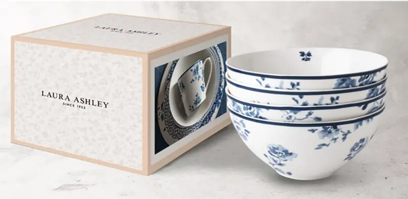 Laura Ashley China Rose Porcelain Bowl Set – Four 16Cm Fine China Bowls 1