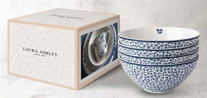 Laura Ashley Floris Porcelain Bowl Collection – Four 16Cm Dishware Pieces 1