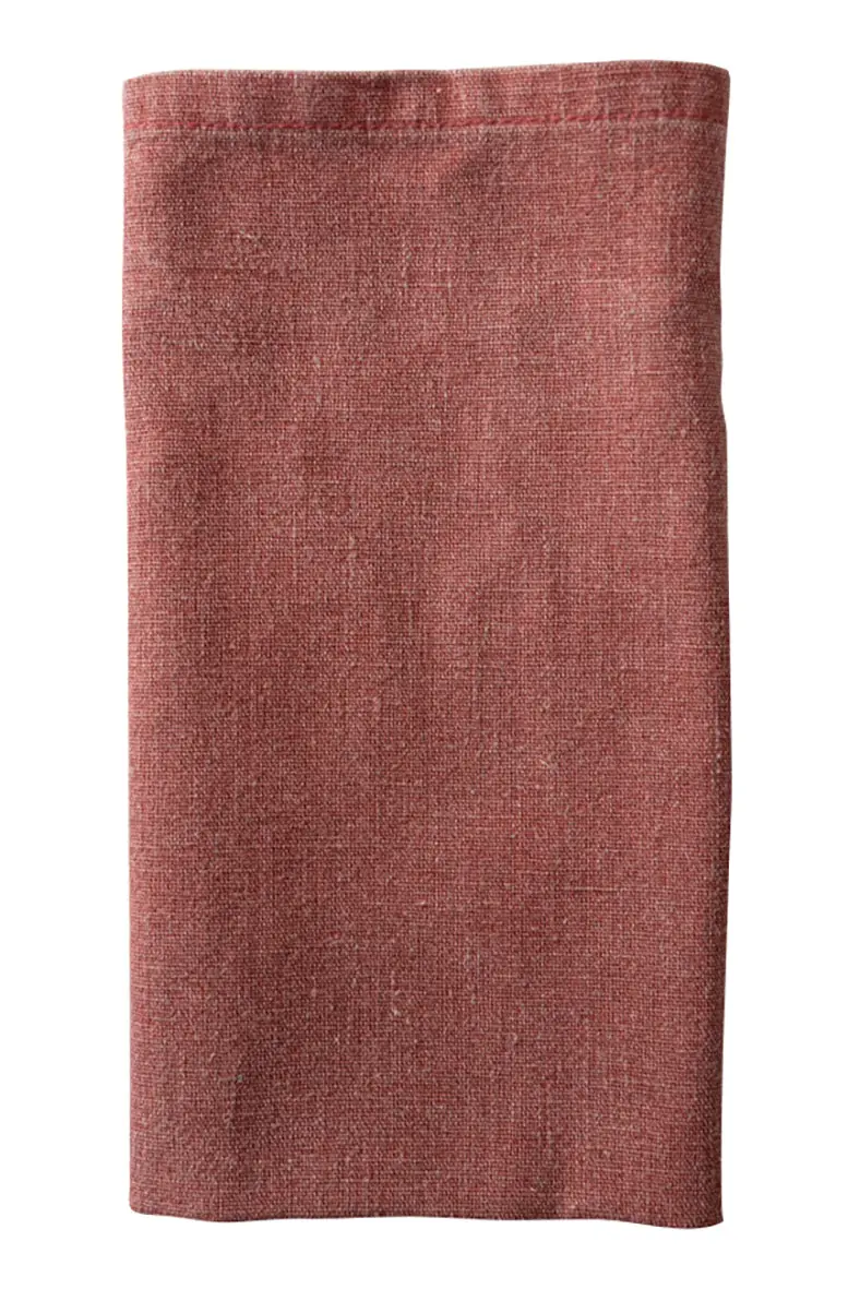 Laura Ashley Solid Red Linen Napkin Set – 4 Square 45X45 Cm Napkins 1