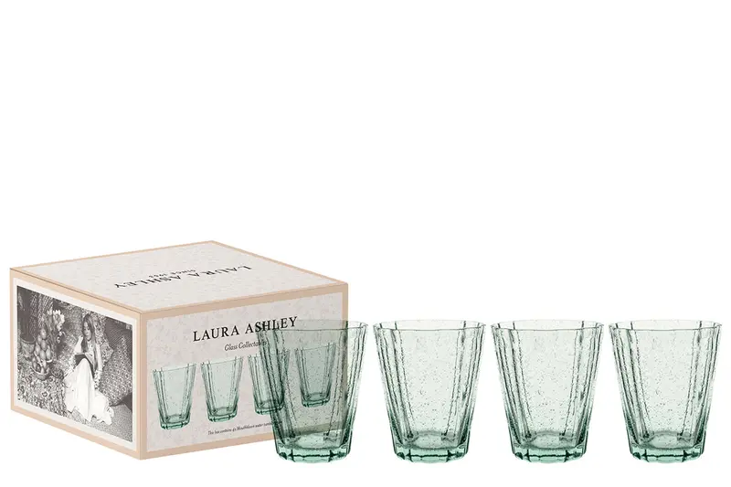 Laura Ashley Water Glass Set (4-Piece) – Emerald Green, 250 Ml 1