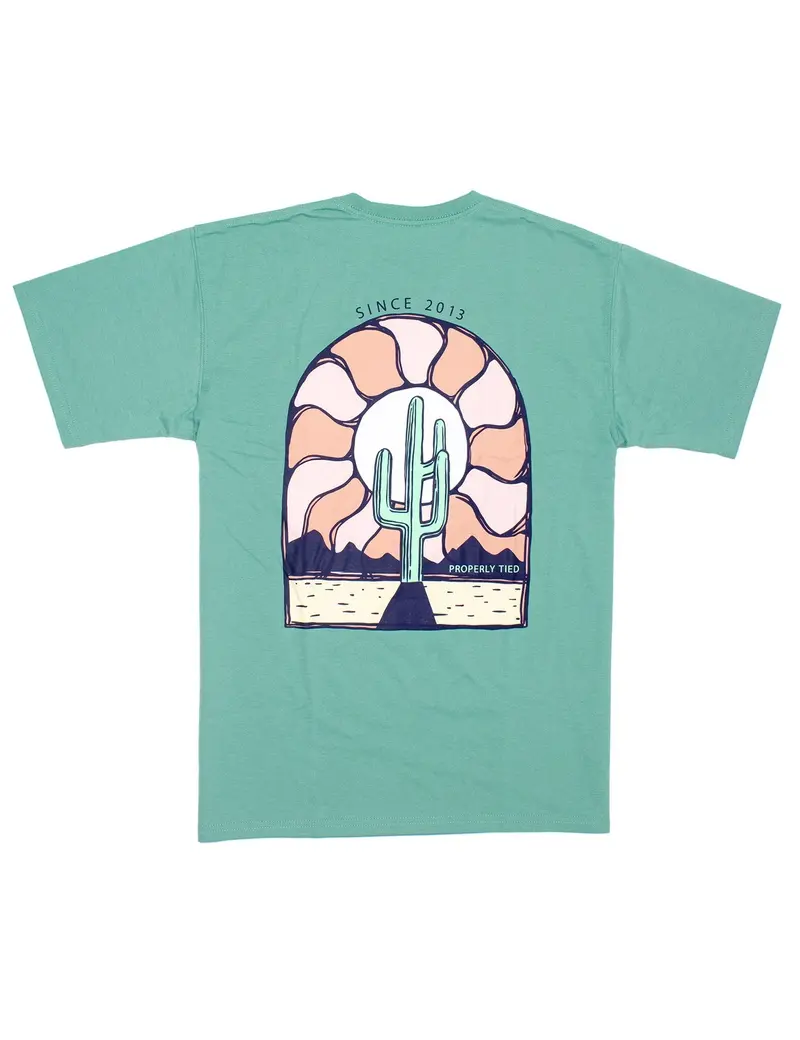Ld Desert Cactus Short-Sleeve Tee – Ivy Green Nature-Inspired Graphic 1