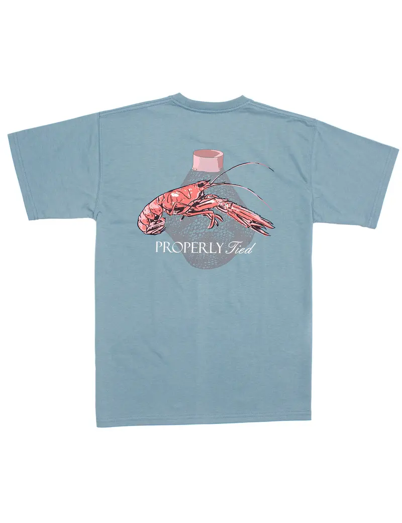 Ld Trap Short-Sleeve Tee – Steel Blue Bold Pattern Design 1